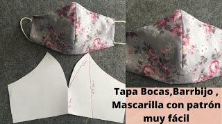 Cómo hacerTapa bocas Barbijo Mascarilla Con patrón muy fácil [upl. by Wulf293]