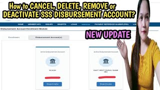 How to cancel or remove SSS DISBURSEMENT ACCOUNT ONLINE [upl. by Releyks314]