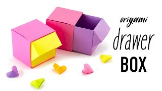 Origami Drawer Box Tutorial  DIY Organiser  Paper Kawaii [upl. by Ahsitauq]