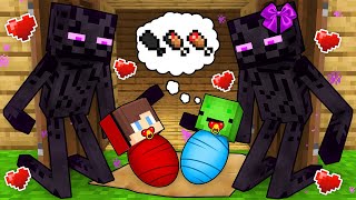 JJ and Mikey Were Adopted By ENDERMAN FAMILY in Minecraft  Maizen [upl. by Ginger58]