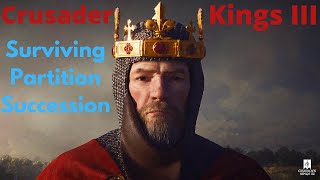 Crusader Kings 3  Surviving Partition Succession guide [upl. by Joelie]