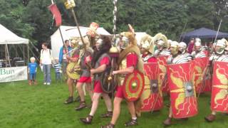 Roman Reenactment at the Amphitheatre in Caerleon Marching In [upl. by Judson]