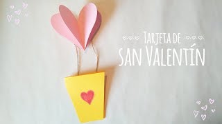 Tarjeta de San Valentín un globo de corazones  Manualidades para peques [upl. by Lyckman361]