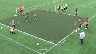 1vs1 Dribbling Soccer Drill  Attacking amp Defending Exercises [upl. by Ronica]