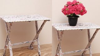 DIY Super Easy Newspaper Table  Diy Easy Newspaper Crafts  DIY Crafts [upl. by Rivers47]