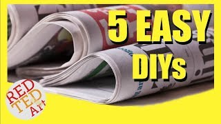 5 DIY Creative Ideas with Newspapers  Newspaper DIYs amp Hacks  Best from Waste [upl. by Yerbua116]