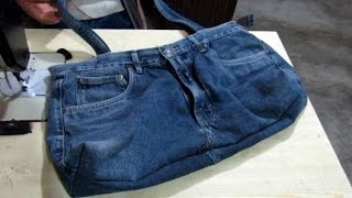 Reciclaje de Jeans Bolso con cierre [upl. by Ecidna917]