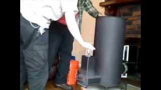 Liberator Prototype Rocket Heater Wood Stove [upl. by Ikin717]