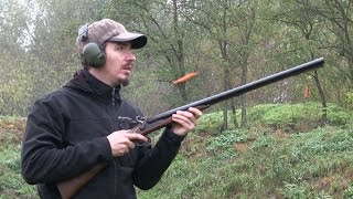 Shooting the Pedersoli Classic 12 ga percussion double shotgun [upl. by Norrag277]