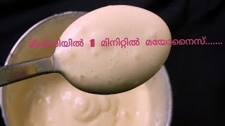 Homemade Mayonnaise in 1 Minute Useing Mixie easy mayonnaise recipe in malayalamUseing egg ampoil [upl. by Kleinstein500]