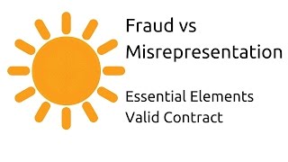 Fraud vs Misrepresentation  Other Essential Elements of a Valid Contract  CA CPT  CS amp CMA [upl. by Fleur]