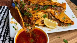 BIRRIA QUESA TACOS STEP BY STEP  BEEF TACO RECIPE  TERRIANN’S KITCHEN [upl. by Suhail]