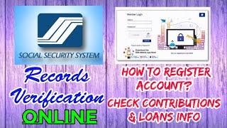 How to Check SSS Contribution and Loan Status  SSS Online Verification 2021 [upl. by Hana728]