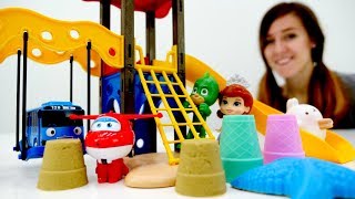 Guardería Infantil Tayo Pj Masks y Play Doh cena Videos divertidos [upl. by Fishback754]