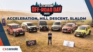 Thar vs Jimny Gloster vs Hilux Defender vs GClass  CarWale OffRoad Day 2023  Pt 1 [upl. by Mazlack563]