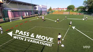 Pass amp Move FootballSoccer Drill  Patterns of Play with Progressions [upl. by Bette]