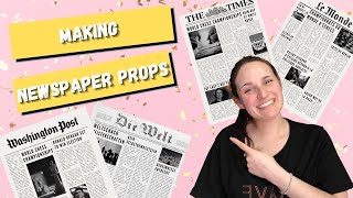 HOW TO MAKE A NEWSPAPER PROP  How to make an authentic looking newspaper for a theatre show prop [upl. by Eillehs]