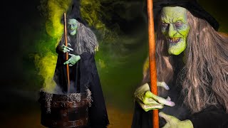 Witches Brew Wicked Witch Animatronic Halloween Prop with Smoking Cauldron [upl. by Spears]