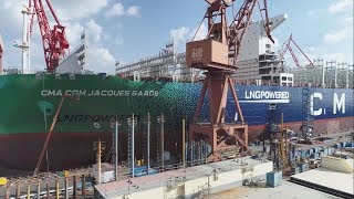 Building the worlds largest LNGpowered containership [upl. by Ngo128]