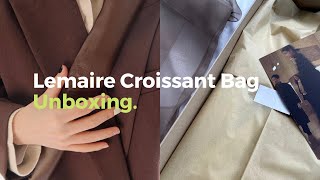 subLemaire Croissant Bag Unboxing 2021  新包开箱 Lemaire官网限定色  Birthday Gift Unboxing  emmadaily [upl. by Asirram]