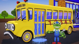 Sammy The School Bus Truck Wash Washout  Geckos Garage  Bus Videos For Kids [upl. by Ynej379]