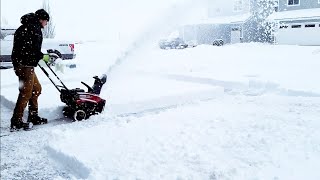 8 Inches Of Satisfying Snow Removal  Toro 821 Commercial Snowblower [upl. by Newby]