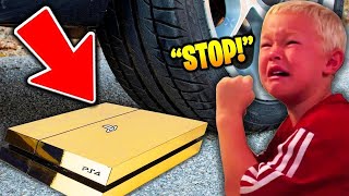 dad crushes PS4 with CAR over fortnite BIG MISTAKE [upl. by Parsifal]