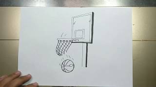 How to draw BASKETBALL HOOP in 5 minutes [upl. by Hennie]