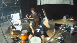 Mark Mironov of Betraying The Martyrs drumming at HELLFEST 2012 [upl. by Aserahs]