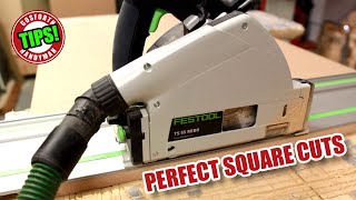 How to Make Repeated Accurate amp Square Track Saw Cuts  Woodworking Tips [upl. by Nannahs]