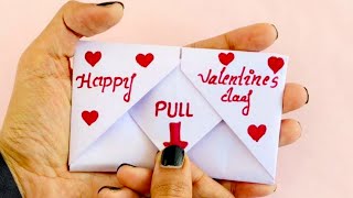 The easiest way to make a Origami Valentines Day Card in 5 minutes Valentine Cards Handmade Easy [upl. by Leile]