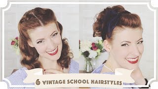 6 Easy Vintage 1950s Back To School Hairstyles CC [upl. by Andreas]