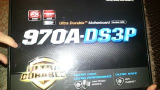 Gigabyte 970ADS3P Ultra Durable AMD AM3 Gaming Motherboard Unboxing amp Overview [upl. by Alleahcim712]